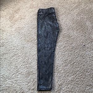 Fabletics black running pants with silver shimmer